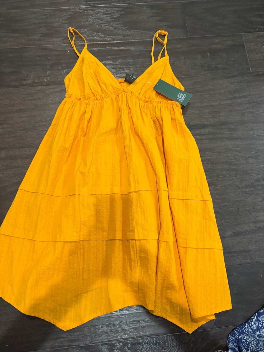 Yellowish Orange Tiered Spaghetti-Strap Dress - Unbranded